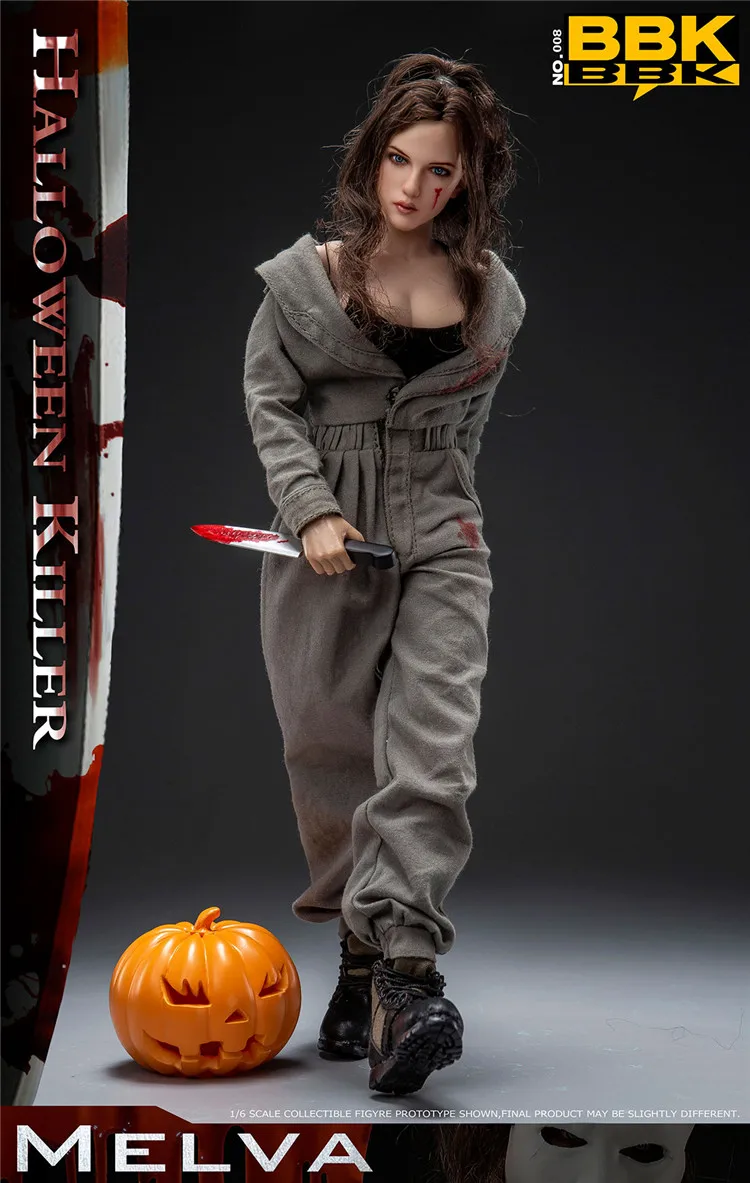 BBK BBK008 1/6 Women Soldier Halloween Late Night Killer Melva Full Set 12" Action Figure Model For Fans Holiday Gifts