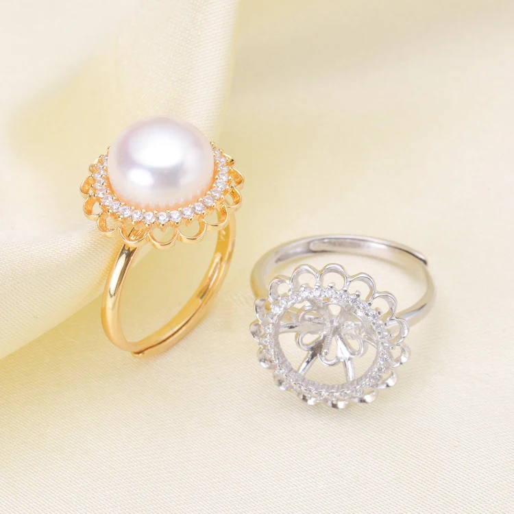 Charm Bridal Party Style Ring Mountings Base Findings Accessories Jewelry Settings Parts for Pearls Stones Crystal Agate Coral