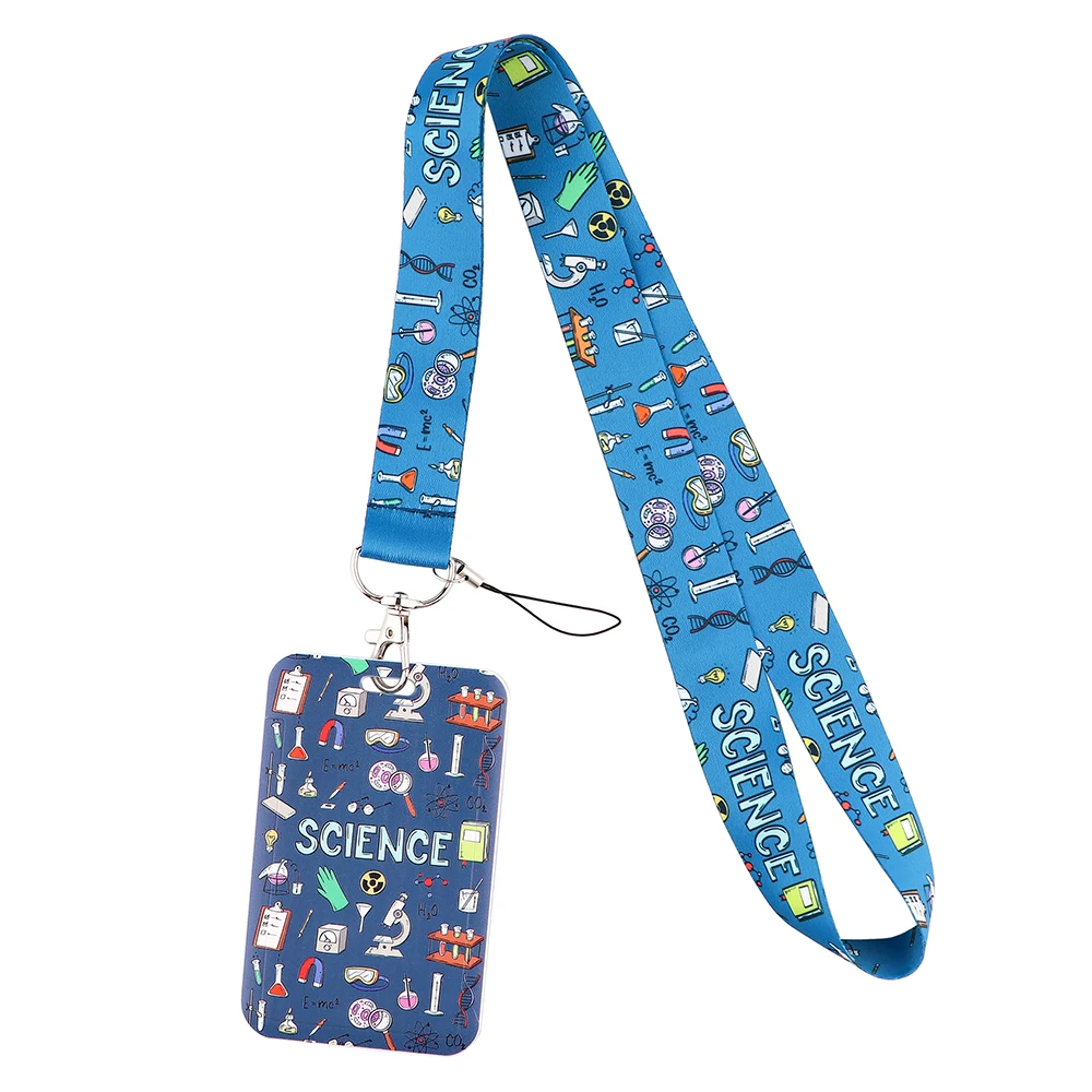 YL906 Science Chemistry Lanyard Car Keychain Personalise Office ID Card Pass Gym Mobile Phone Key Ring Badge Holder Accessories