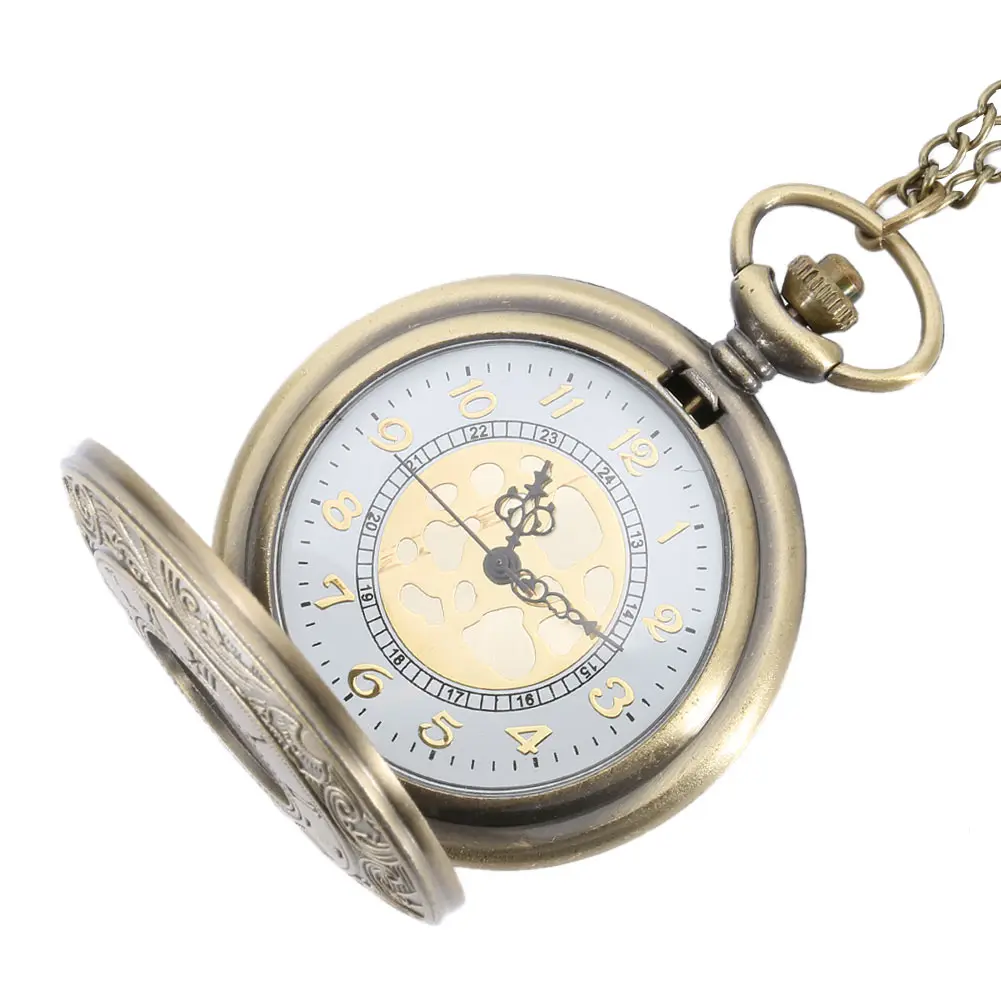 Antique Vintage Roman Number Quartz Pocket Watch Round Case Pendant Necklace Chain Clock Gifts XIN-Shipping