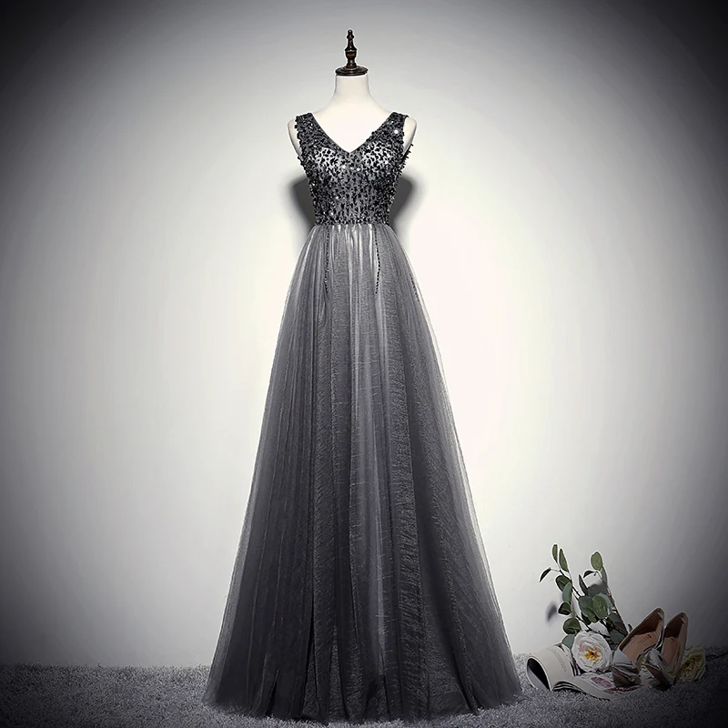 

Ladybeauty New Arrived Beading Evening Dresses Sexy Prom Gowns With Backless Party Elegant Long A Line Formal Robe De Soiree