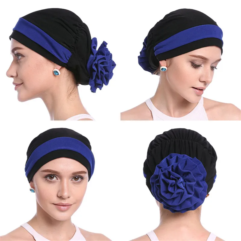 H133 Forehead two colors Turban hijab Stretch Inner Hijabs Full cover Caps Ready To Wear Women Head Scarf Under Hijab Bo