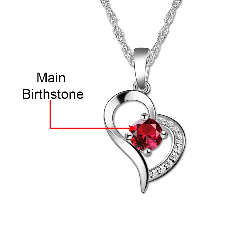 UONNEY Dropshipping Customized Birthstone Pendants Love Heart Wedding Charms Necklaces  Boho Fashion Jewelry 2021 Birthday Gift