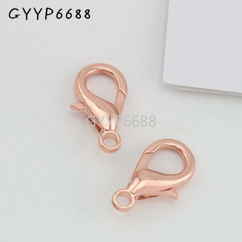 

10-30-100pcs 23*13mm Rose gold Lobster clasp Fitings Connector Componets Hardware Handbag weekend bags hanger