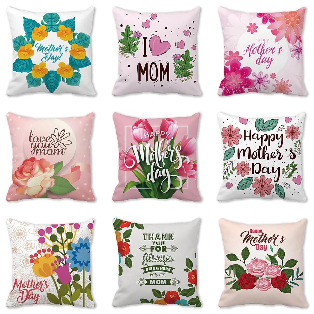 

Happy Mother's Day Festival style pillow cushion cover case I love mom Waist Pillow Office Pillowcase for sofa car decoration