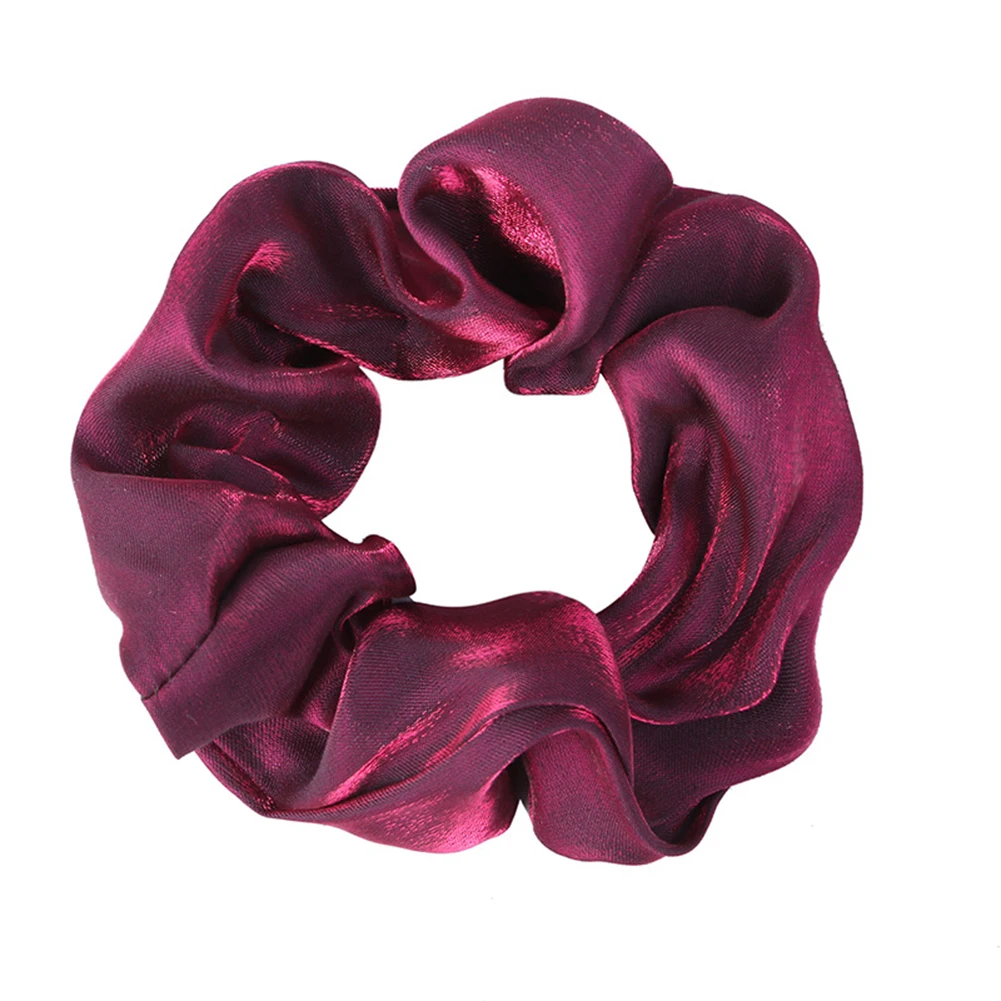 Women Reflect Light Shinny Hair Bands Satin Solid Color Silk Hair Ties Scrunchie Ponytail Holder Hair Accessories Headband