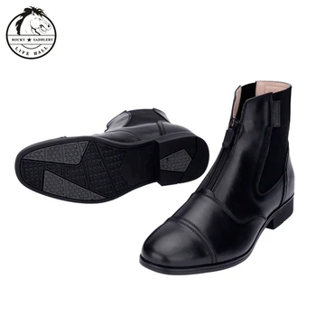 Binici çizmeleri ilk katman deri YKK fermuar kaymaz rahat Unisex 35-45 sürme ayakkabı şövalye ekipmanları