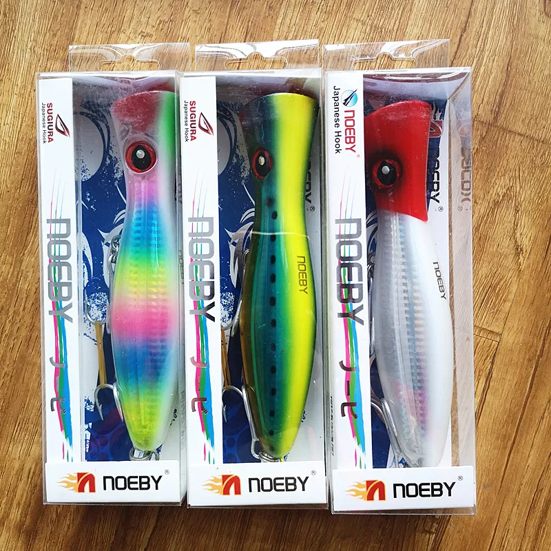 NOEBY  New Style Big Popper 3pcs  16cm/78g Fishing Lures Top Water Floating Tuna Hard Bait  Hooks Strong