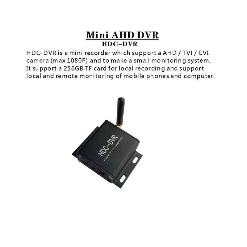 Mini AHD/TVI/CVI HDC DVR Wifi H.265 Motion Senser Recorder Support 720P/1080P AHD Camera TF Card Supported