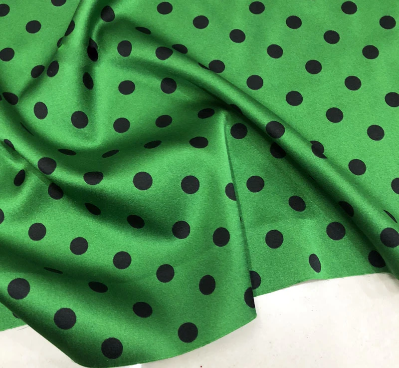Vestido de seda pura para madre de la novia, traje de novia, traje azul marino, polckdots