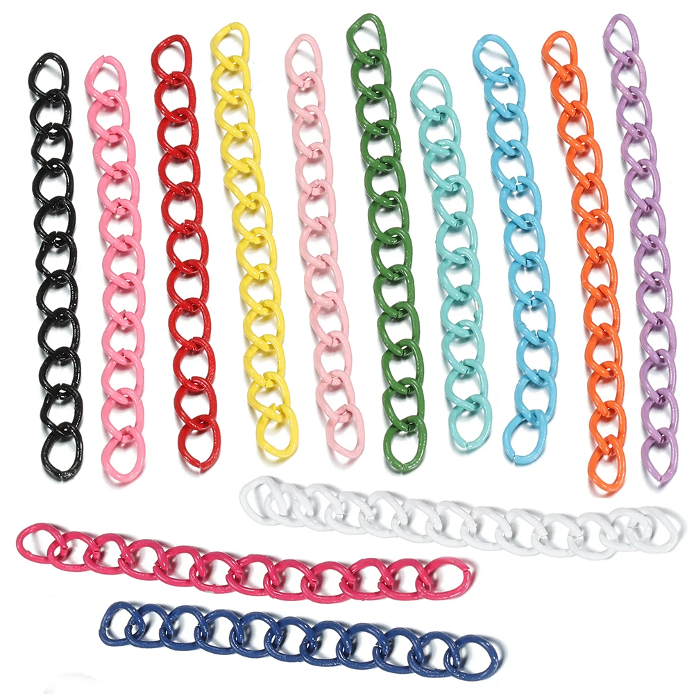 30pcs 4.5cm Colourful Necklace Extension Chain Bulk Bracelet Extended Chains Tail Extender For DIY Jewelry Making Supplies