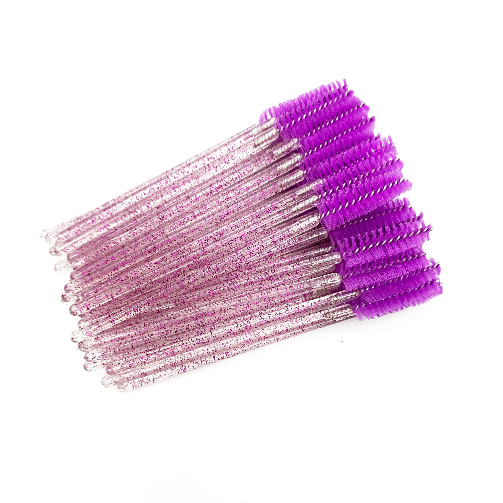 Good Quality Disposable 25/50 Pcs/Pack Crystal Eyelash Makeup Brush Diamond Handle Mascara Wands Eyelash Extension Tool