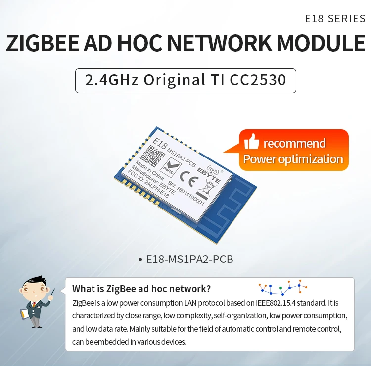 CC2530F256 USB-Testplatinen-Kit CC2530 2,4 GHz Zigbee Wireless RF-Modul Networking Core Development Board E18-TBH-01 E18-TBL-01 – Detail 3