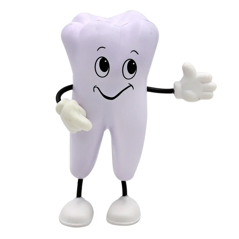 Tooth-Figure Squeeze Toy Soft PU Foam Tooth Model Shape for Oral Clinic Dentistry Promotional Item as Dentist Gift