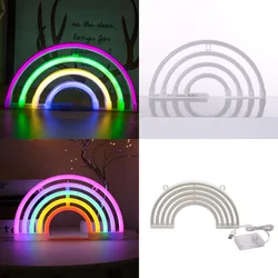 Rainbow Neon Light Sign LED Modeing Decoration Lamp Bulbs Nightlight Wall Hanging Art Ornaments for Party Holiday Room Table Toy