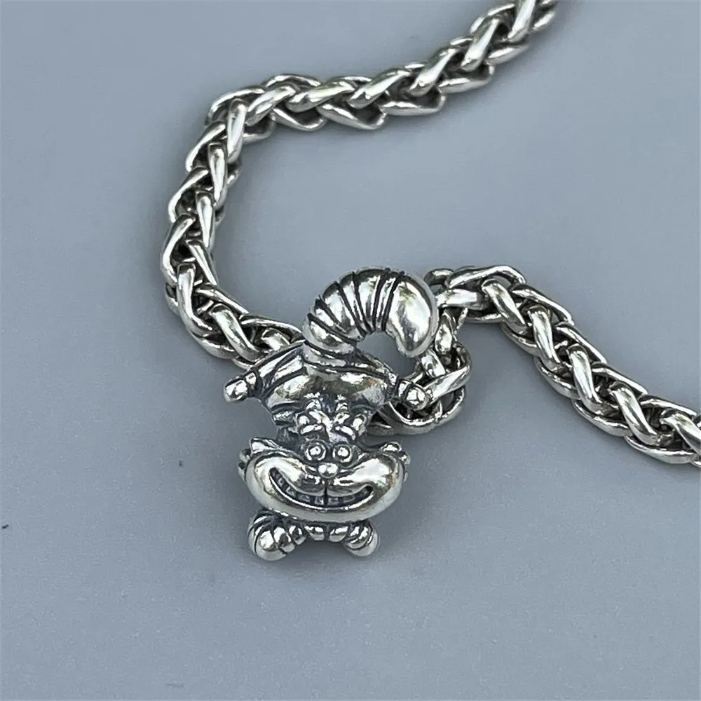 Mistletoe 925 Sterling Silver Cartoon Cat Charm Bead European Jewelry