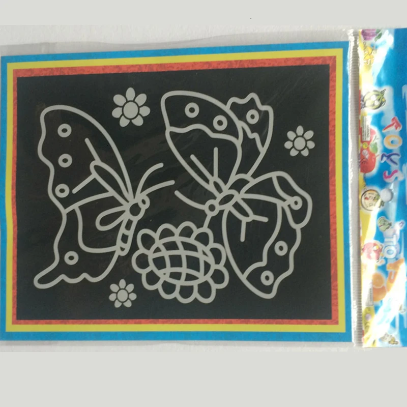 2 pçs colorido scratch desenho papel areia pintura puzzle aprendizagem educação brinquedos clássicos para 2-8 anos de idade crianças desenho brinquedos