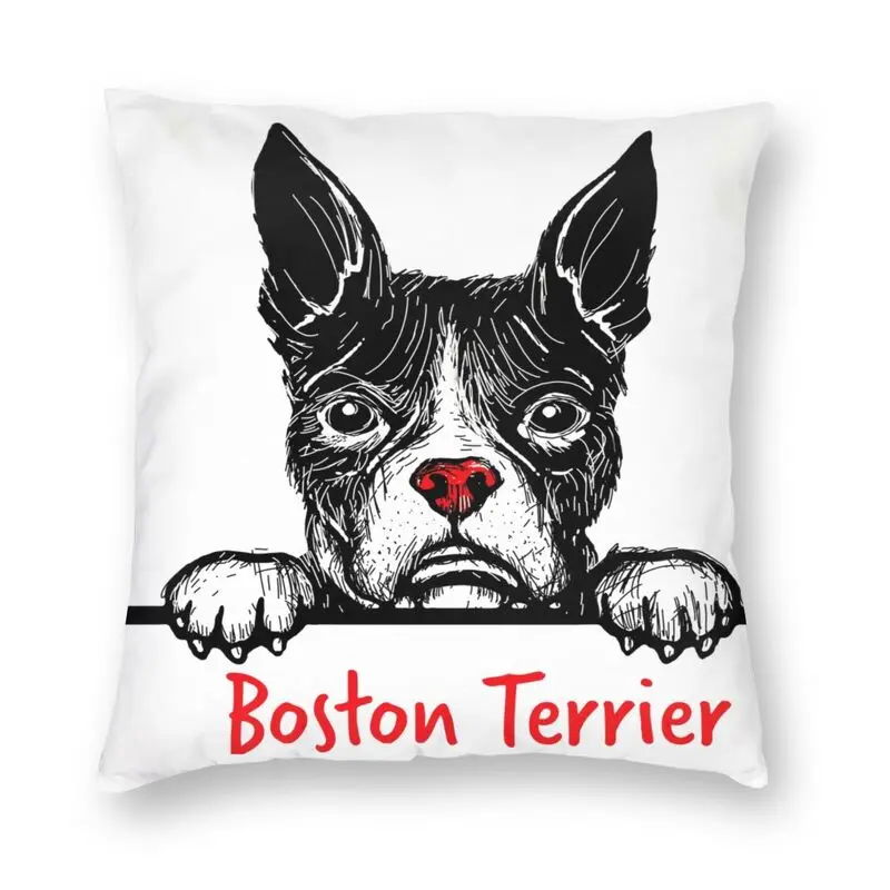 

Fashion Cute Boston Terrier Puppy Pillow Case Decoration 3D Double Side Printed Cartoon Dog Pattern Cushion Cover for Car