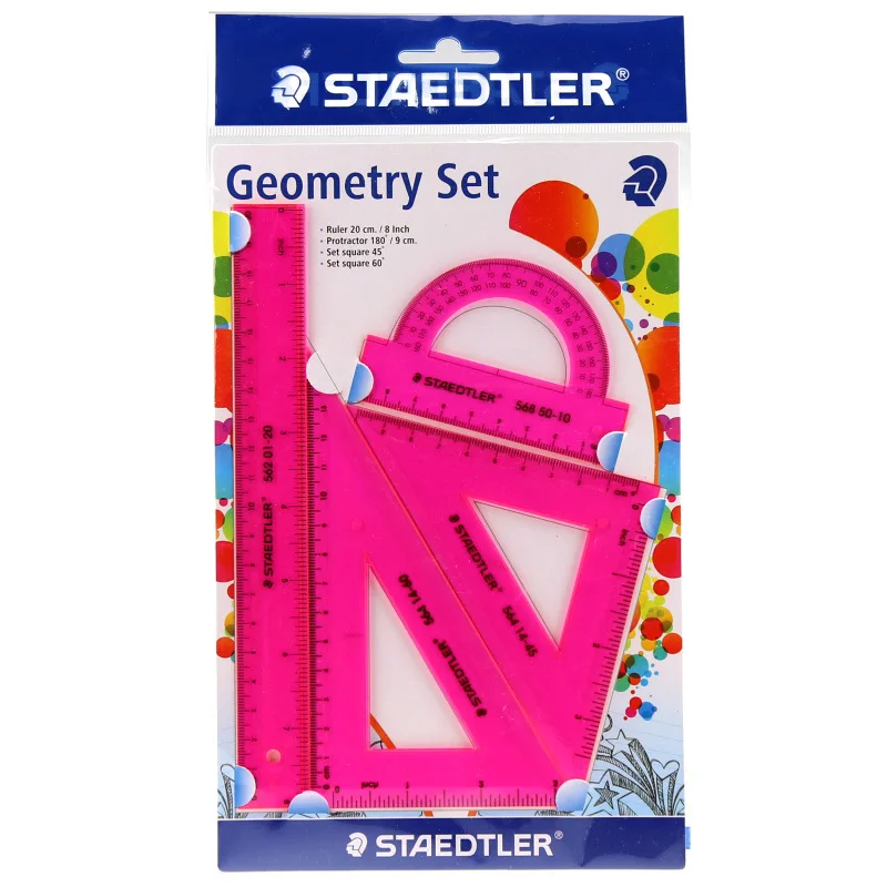 STAEDTLER 569 Student Geometry Drawing and Drawing Ruler Ruler Triangle Square Protractor Set