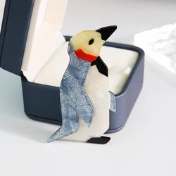 Custom Handmade Arcylic Penguin Animal Brooch Sweater Collar Needle Safety Brooch Pins Clothing Accessories Brooches for Women