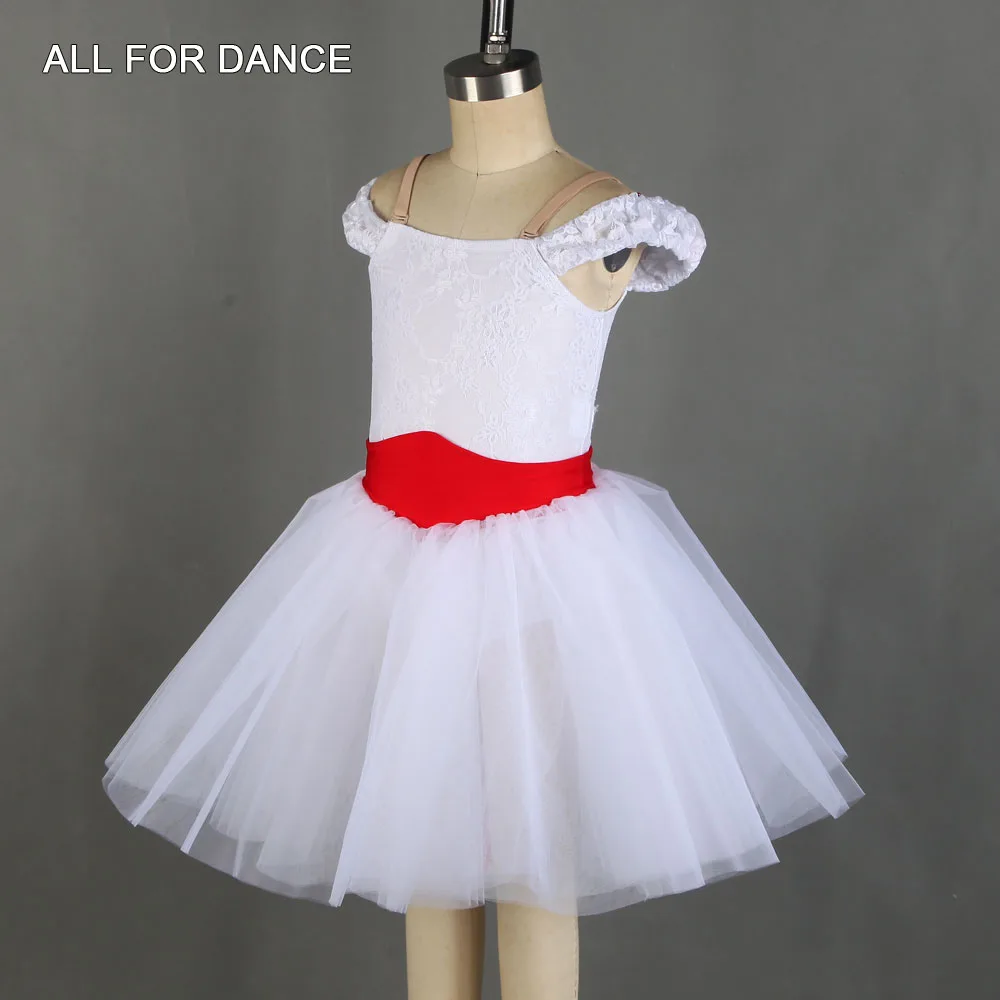 21259 Off-the-shoulder Witte Romantische Ballet Tutu Rok voor Kinderen Dansshow Jurk Theater Kostuum Volwassen Meisjes ballerina Jurken