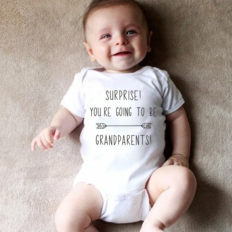 You Are Going to Be Grandparents Funny Letter Print Pregnancy Announcement Clothing Baby Boys Girls Bodysuit