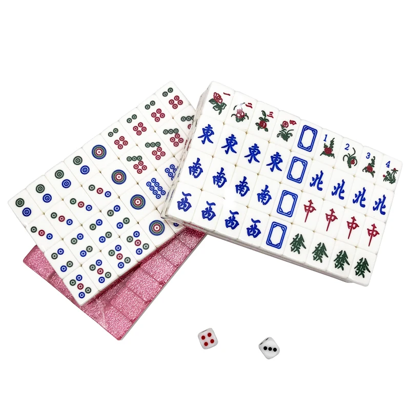 Top-quality Golden Mini Mahjong Portable Acrylic Majiang Set Table Game Mah-jong Travelling Entertainment Casual Gift Board Game