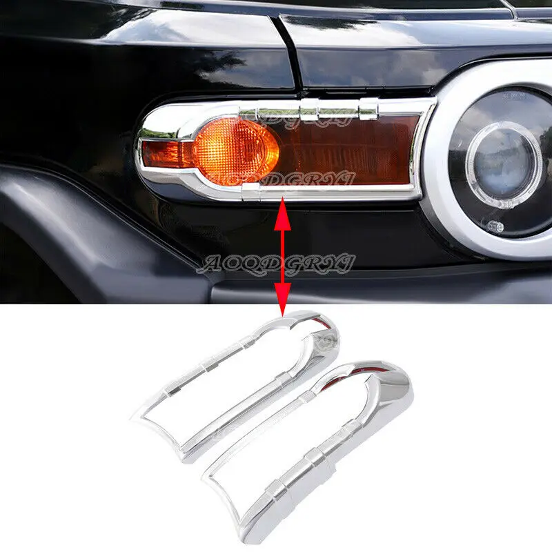 

Fits For Toyota FJ Cruiser 2007-2021 ABS Chrome Front Fog Light Bumper Lamp Cover Trim Moulding Car Accessories 2PCS