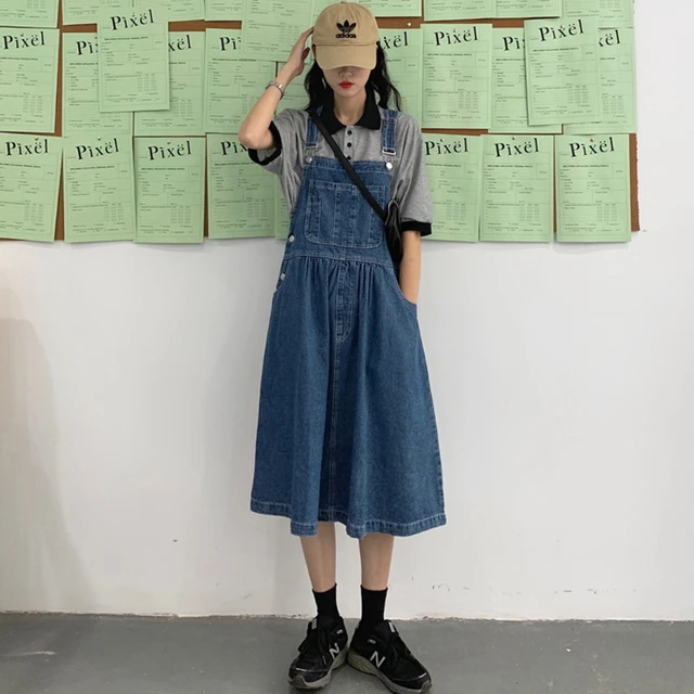 Suspender Skirt Jeans Overalls Suspender Skirt Denim Overalls Vintage Style Skirt Aliexpress