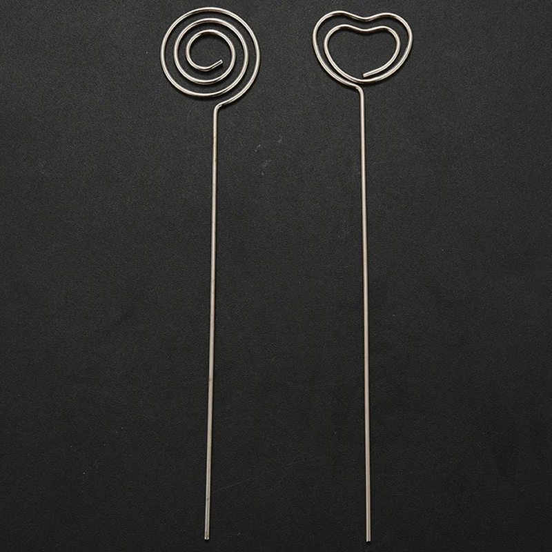 60 Miếng Kim Loại Dây Ghi Nhớ Kẹp Note Đựng Thẻ Bảng Số Kẹp Ảnh Đứng Cho Tiệc Cưới Bánh Trang Trí, vòng Và Trái Tim Sh