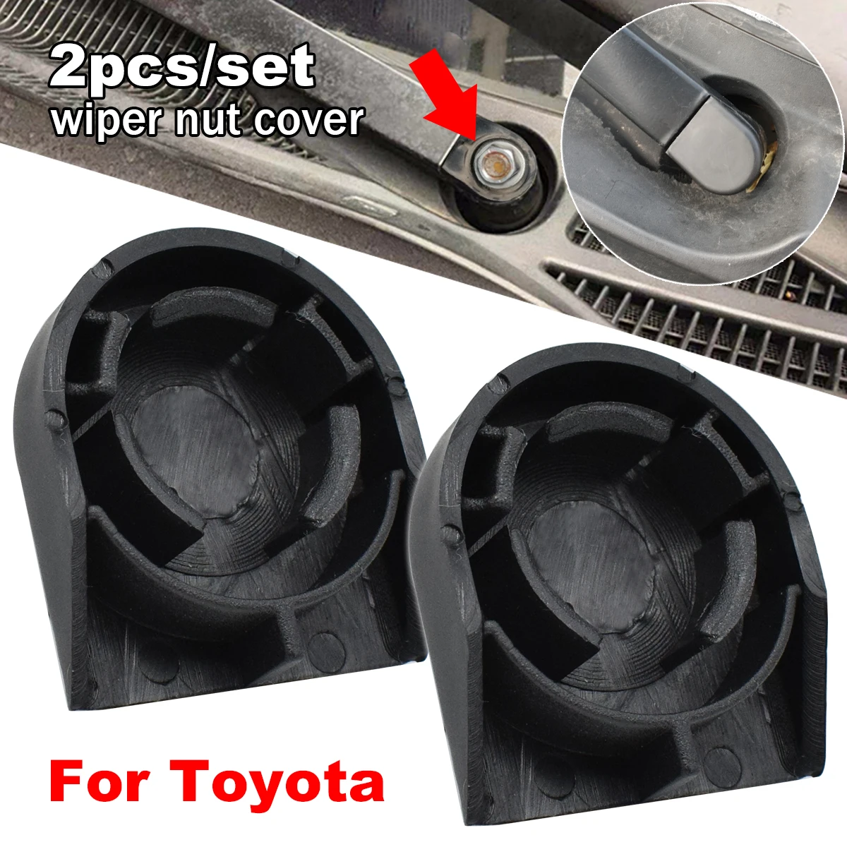 2pcs Front Windscreen Wiper Arm Nut Cap Bolt Cover For Toyota Corolla E140 E150 E170 E210 Verso Yaris Auris Car Accessories