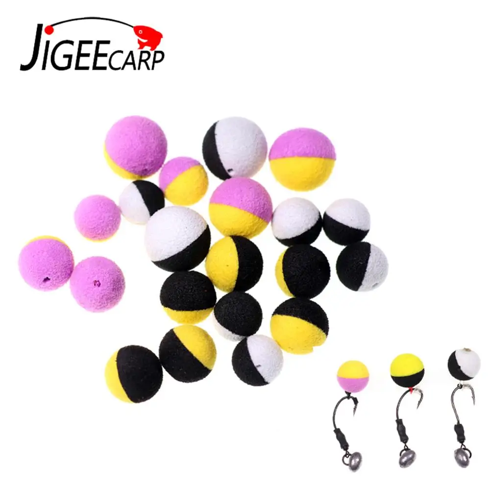 JIGEECARP 10/12PCS Carp Fishing Boilies Bait Foam Pop Up Boilies Ball Resembling Carp Hair Zig Rig Feeder Method Fishing Lures