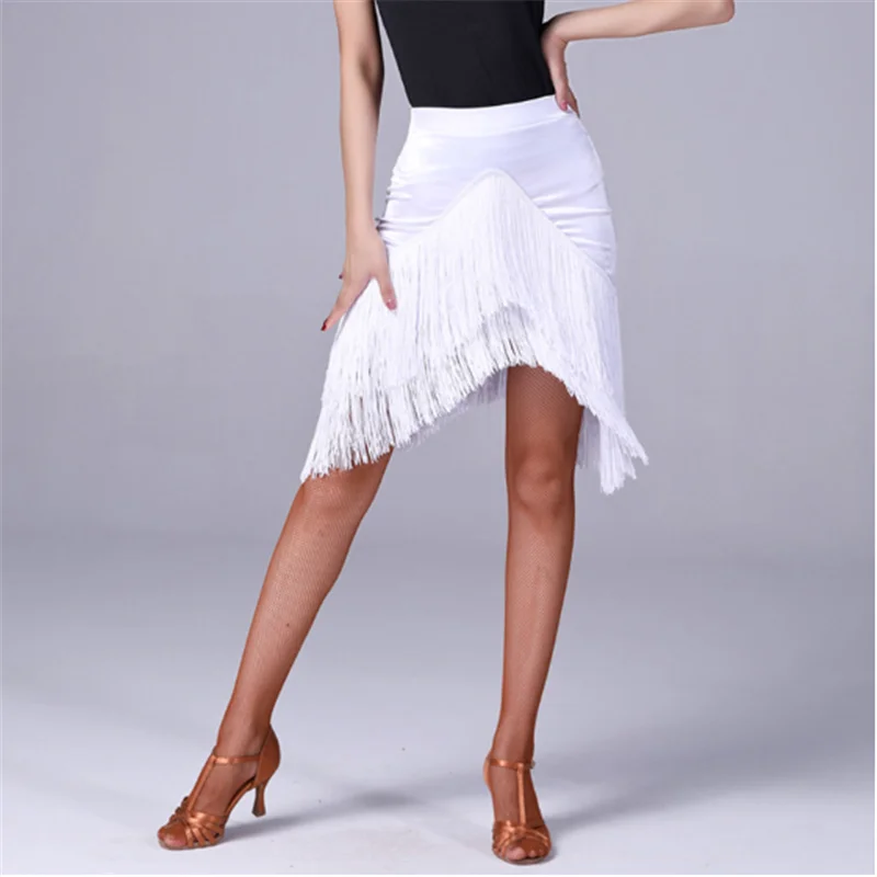 New Latin Dance Skirt tassel fringe irregular Skirt sexy women ballroom Cha cha/Rumba/Samba/ dance costumes hip skirts