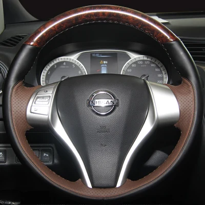 For Nissan 19 X-TRAIL new LANNIA 18 TEANA new QASHQAI TIIDA DIY imitation peach leather steering wheel cover car wheel cover