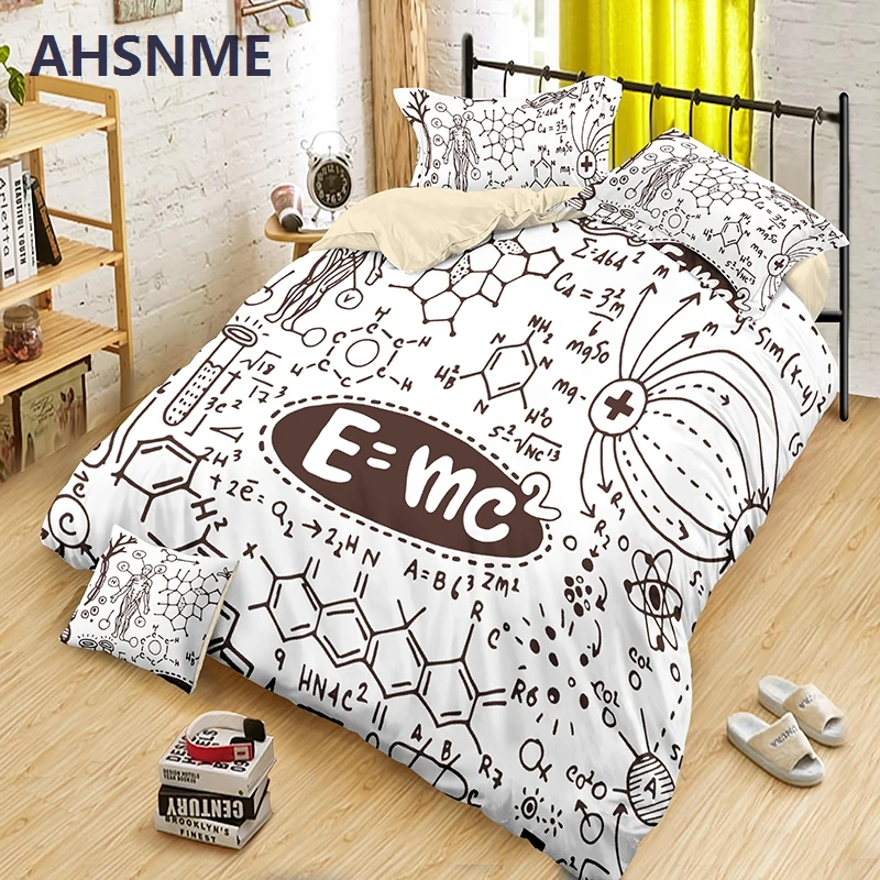 

AHSNME Chemistry Knowledge Bedding Set Mathematics Duvet Cover Sets School Student Bedlinens Cutomized Design