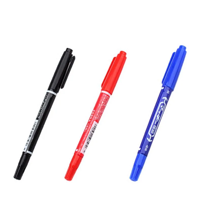 Lot de 3 feutres CD-R DVD-R Media Disc Double Head Marker Pen Writing Student Marker Pen, School Office Staacquering Supplies