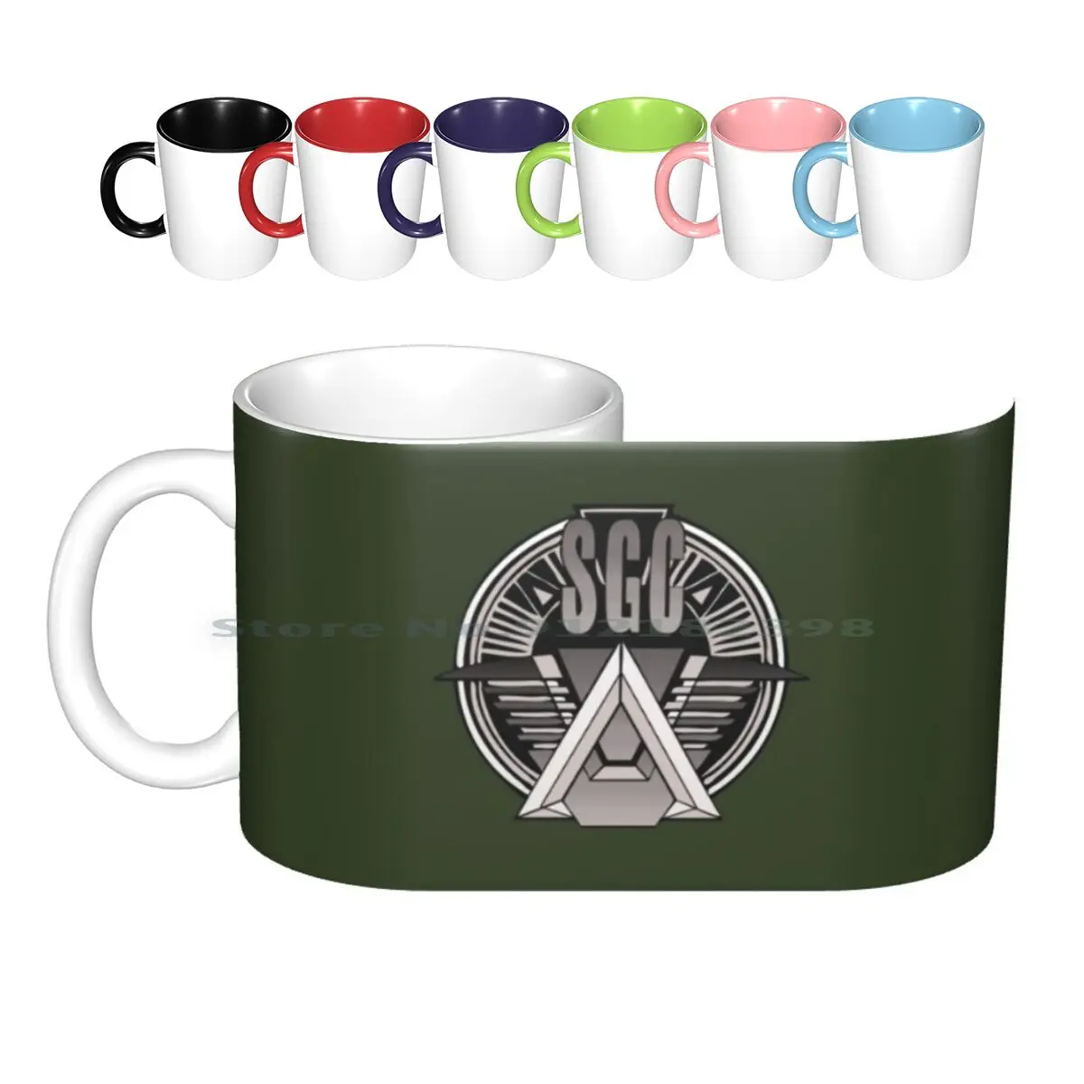 Stargate Command-tazas de cerámica para café, tazas de té con leche, parodia, friki, Nerd, Vector gráfico fresco, Sci Fi, Stargate, 1 Sg, Atlantis