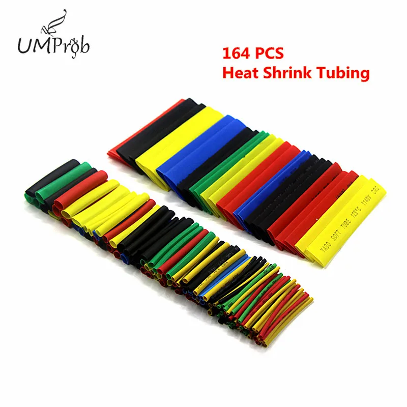 164PCS Color Polyolefin Shrink Heat Shrinkable Tube Wire  Cable Insulation Sleeve Group/16~14AWG Male Female Bullet Connector