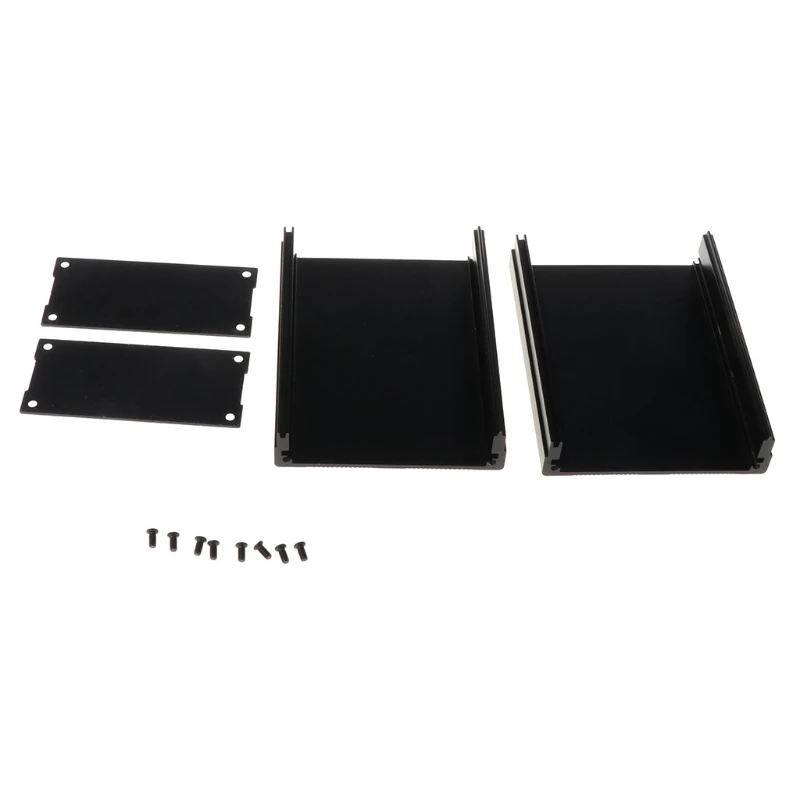 Black 100x76x35mm Corrosion Resistant Aluminum  Split Body Aluminum Box Enclosure Case Project Electronic DIY