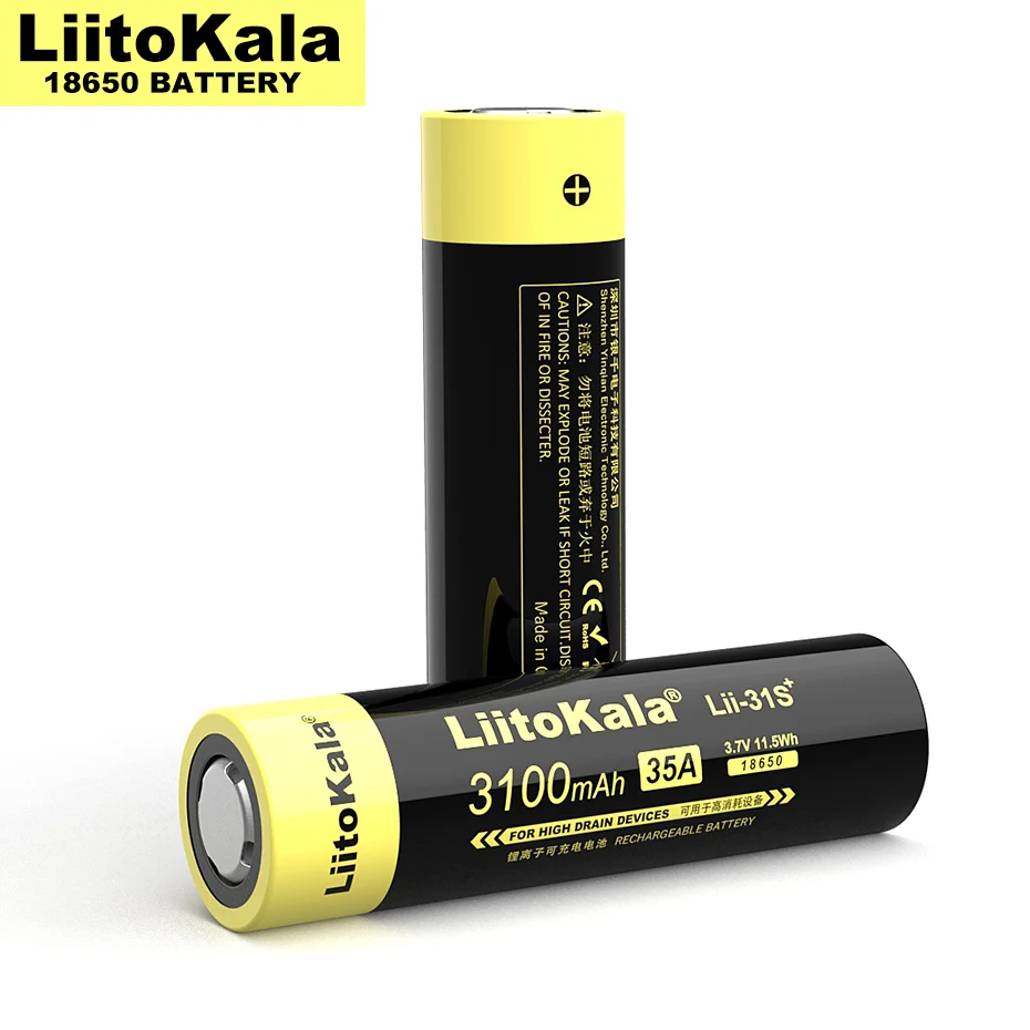 8-40PCS LiitoKala Lii-31S 18650 3.7V 3100mA 35A power lithium ion battery for Electronic cigarette / LED Flashlight