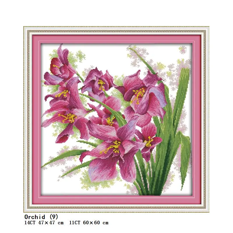 Bella modello di fiore serie punto croce set iris orchidea 11CT 14CT stamping Cinese punto croce ricamo set cucito