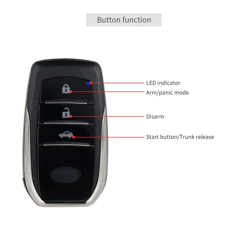 EASYGUARD Pke Start Stop Keyless Entry System Remote Start Kit with Shock Sensor Central Lock System Engine Start Button