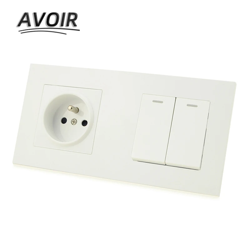 

Avoir FR Standard Plug Socket 1 2 3 4 Gang ON/OFF Light Button Switch Socket Switch Double Power Electrical Outlet