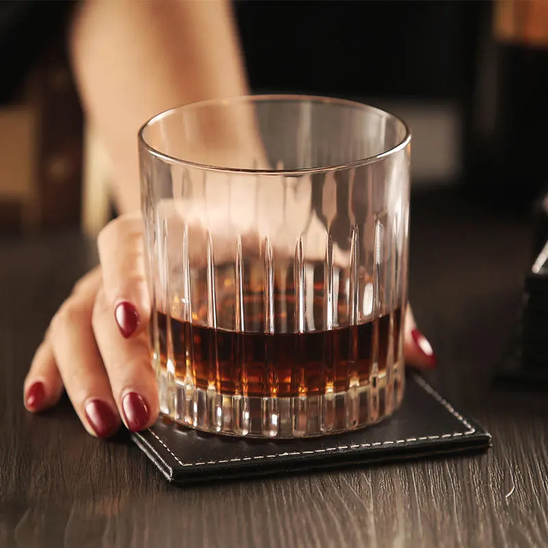 Aixiangru Leather Coasters Sets Coaster Holder & 6Pcs Cup Coaster Coasters For Glasses Kitchen Accessories Black Drink Coaster