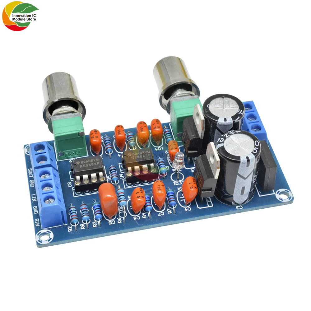 Ziqqucu NE5532 Low-pass Filter Board Subwoofer Volume Control Board Power Amplifier Module AC 9-15V Low-pass Filter Board Module