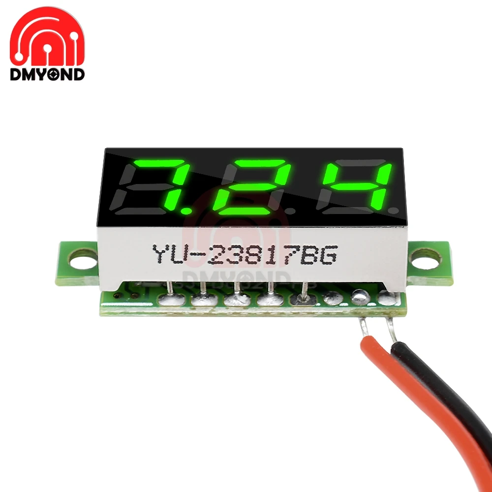 1PCS DC 3.7-30V 0.28 inch Mini LED Digital Voltmeter Voltmeter Panel 2 Wire Car Motorcycle Electric Bike Voltage Tester 12V 24V