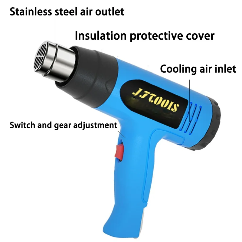 

2000W 220V Hot Air Gun Baking Gun Thermostatic Car Film Baking Gun Two-stage Temperature-adjusting Hot Air Blower Hot Air Gun