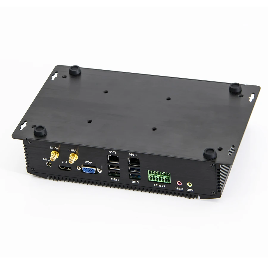 Industrial PC Fanless Mini Computer Intel i7 4500U 5500U i5 4200U 2*Intel Lans 6*RS232/485 GPIO HDMI VGA 8*USB WiFi 3G/4G