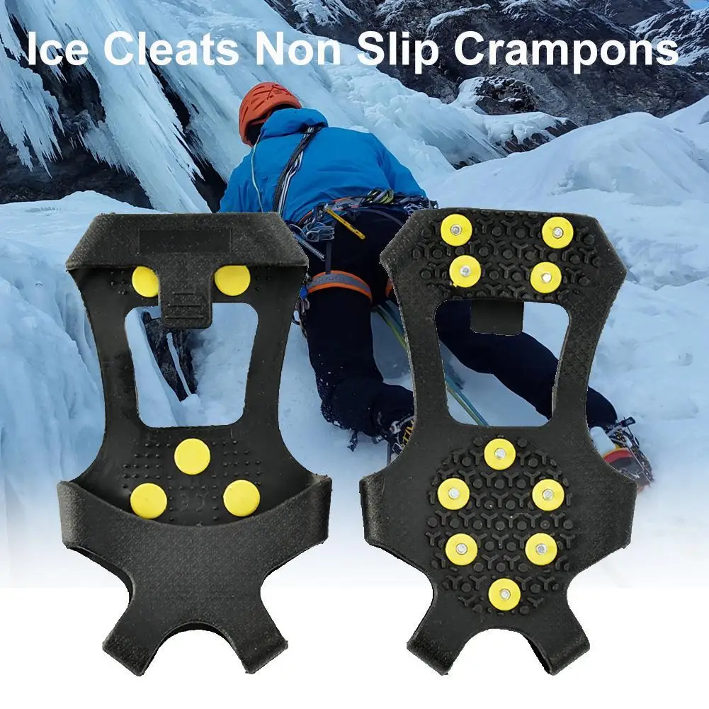 1 Pair 10 Studs Anti-Slip Snow Ice Climbing Winter Shoes Spikes Boot Snow Gripper Ice Cleats Spikes Crampons Shoes Cover