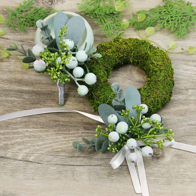 Novo boutonnieres aritifical flores casamento corsage pinos de pulso flores para ocasiões especiais